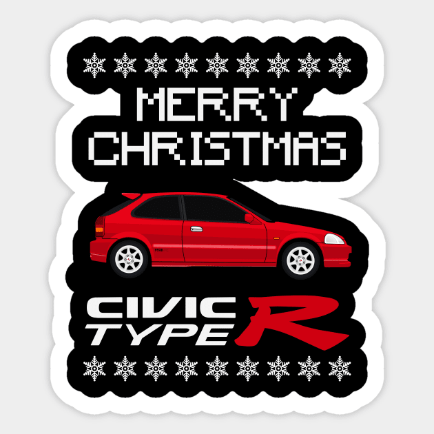 Civic Type R Merry Christmas Edition Sticker by masjestudio